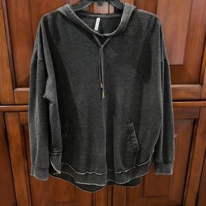 Womens High Low Hooded Pullover w Pockets Size L